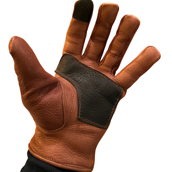 Maroon Bell Outdoor® - Dipped Leather Deer Glove: Signature Driver: Brown/Black