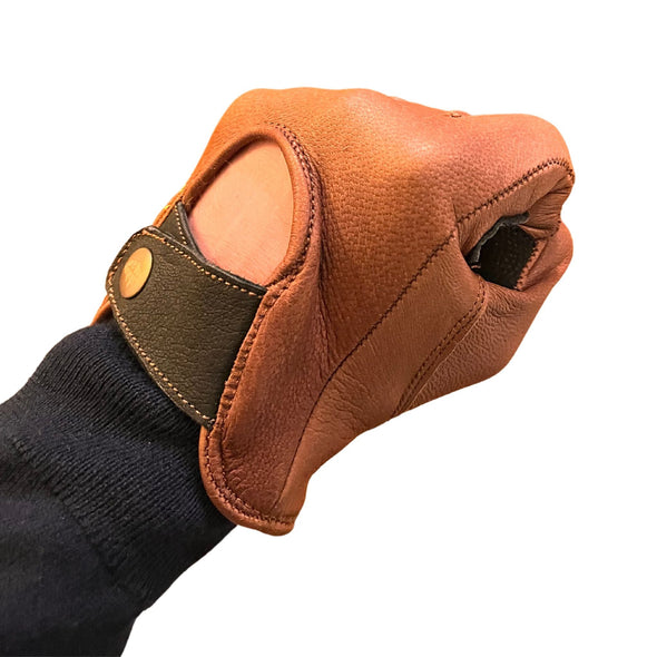 Maroon Bell Outdoor® - Dipped Leather Deer Glove: Signature Driver: Brown/Black