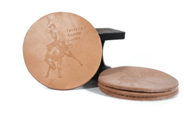 Leather Coaster Set - Buckaroo