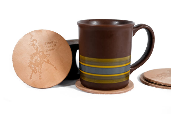 Leather Coaster Set - Buckaroo