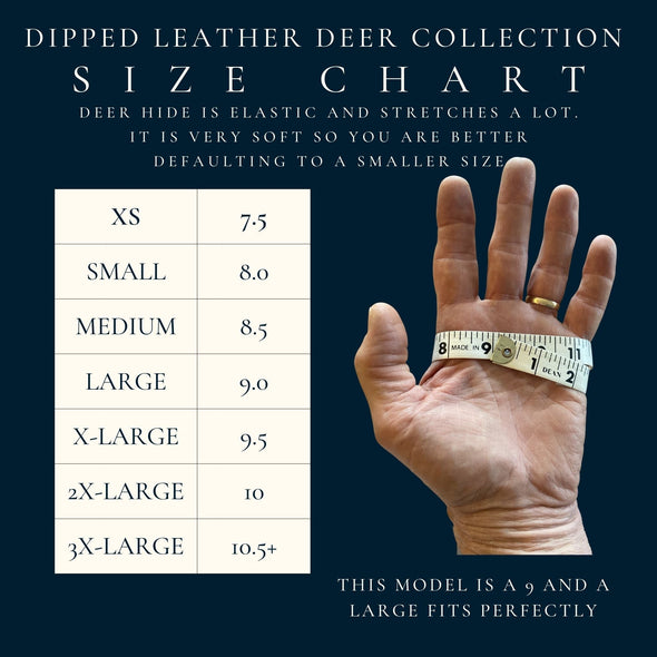 Maroon Bell Outdoor® - Dipped Deer Leather Glove: Easy Rider Motorcycle: Black/Brown