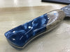 Lace Etched Petty - K-Tip CPM154 with AAO Maple Burl & Blue/Silver Resin Hybrid