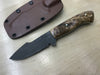 Harpoon Drop Point Hunter in CPM154 Black Ash Burl Handle