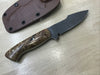 Harpoon Drop Point Hunter in CPM154 Black Ash Burl Handle