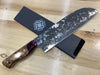 MagnaCut Santoku with a Black Ash Burl and Burgundy Resin handle