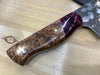 MagnaCut Santoku with a Black Ash Burl and Burgundy Resin handle