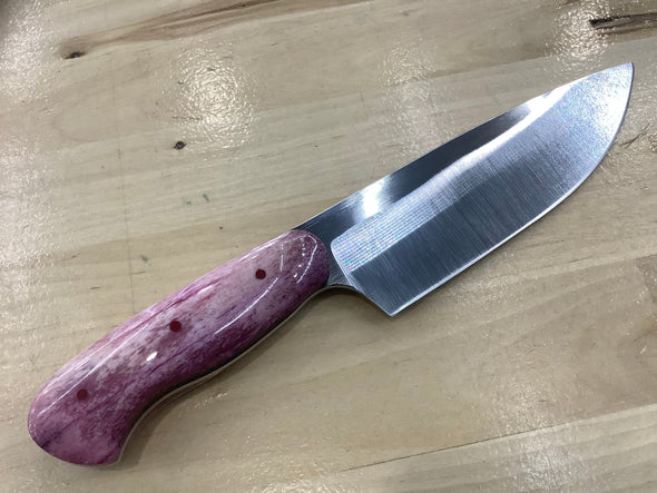 Euro Kitchen Petty Knife in CPM MagnaCut Fushia Giraffe Bone