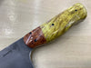 Nakiri in CPM MagnaCut, Acid/ Stone Wash Finish, Amboyna Burl & Golden Box Elder Burl Handle