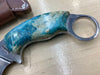 Serenity Knives Small Karambit - Shiny CPM154 blade with Blue Box Elder Burl Handle