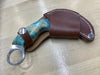 Serenity Knives Small Karambit - Shiny CPM154 blade with Blue Box Elder Burl Handle