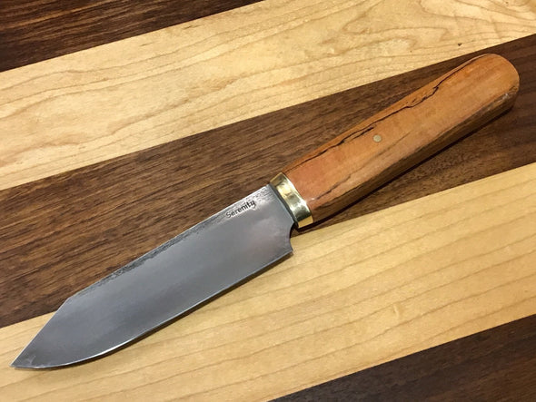 K-Tip Honesuki Knife with Brass Ferrule and Red Spalted Pecan handle