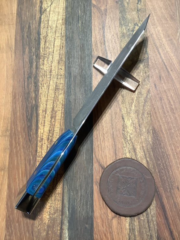 Petty with Acid Etch and Micarta handle with Pommel