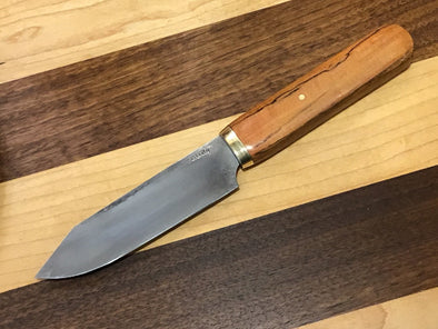 K-Tip Honesuki Knife with Brass Ferrule and Red Spalted Pecan handle