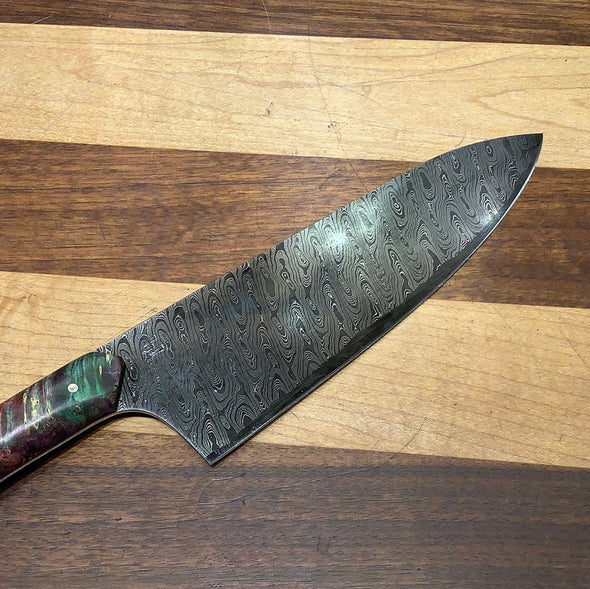 Damascus Euro Chef Knife - Serenity Knives